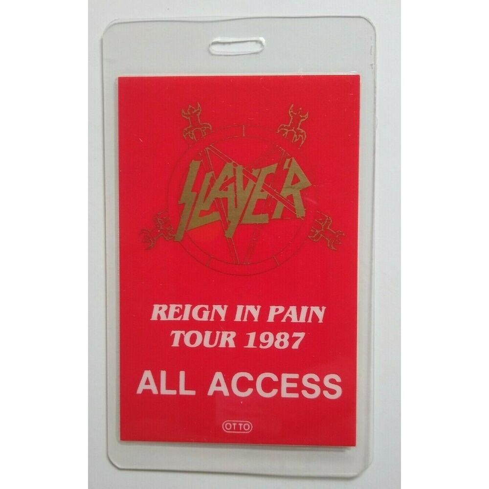 Slayer Backstage Pass 1987 Reign In Pain Tour Laminated Metal Hard Rock Music